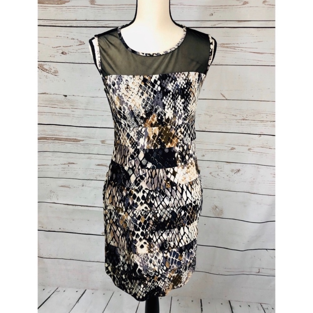 Snake Print Midi Cocktail Dress Size 8 M NWT